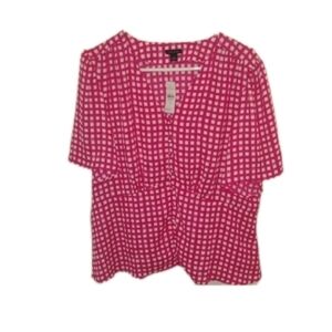 Ann Taylor Pink Checkered Women's Top